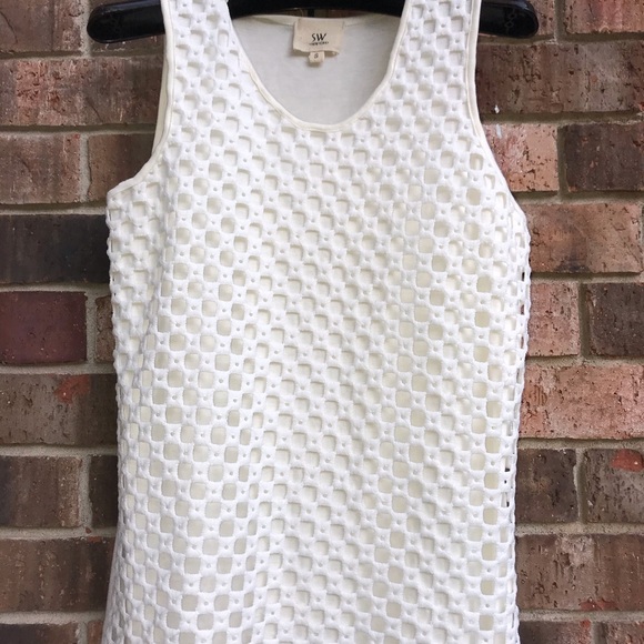 🔥🔥SW WHITE EYELET HEAVY TANK SMALL❤️❤️ - Picture 1 of 3